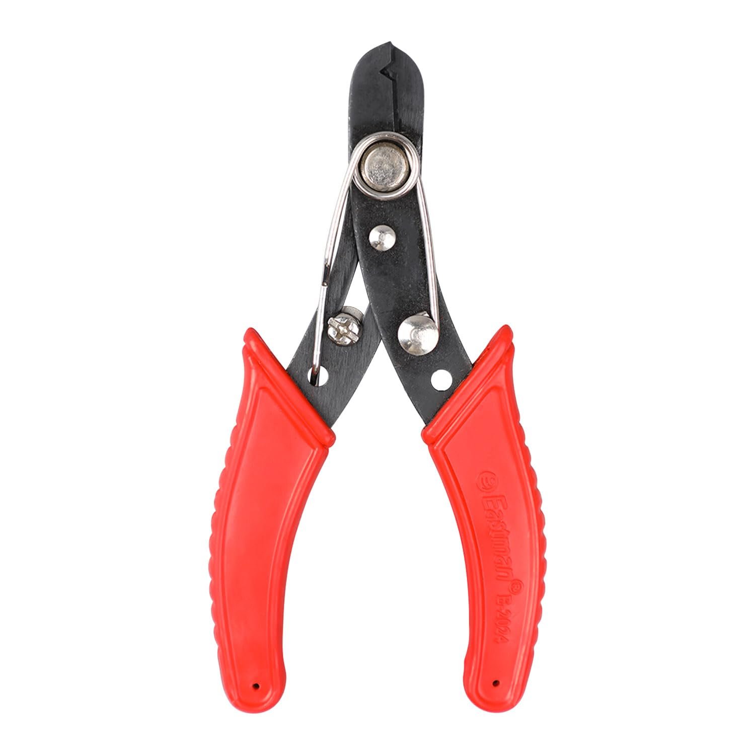 Eastman Wire Stripper Precision Wire Cutter High Carbon Steel, Hardened Jaws, Cutting Plier Lightweight 130 mm Design, Single Color Sleeve Pack of 5 (E-2024)