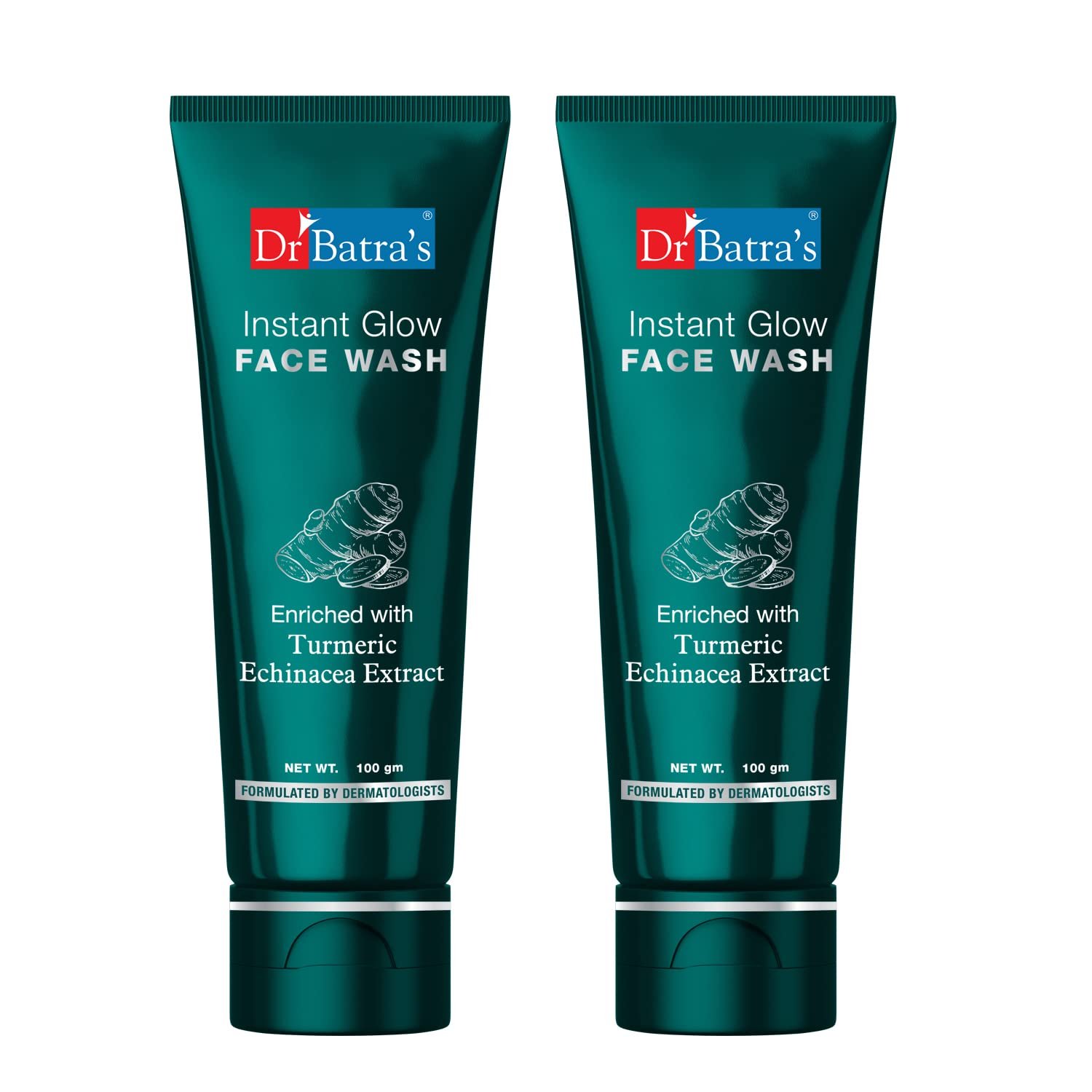 Dr Batra's Dr. Batra'S Instant Glow Face Wash,Enriched With Echinacea&Turmeric,Repairs Skin Damage,Prevents Infections,Face Wash For Skin Complexion&Glowing Skin 100 Gm(Pack Of 4 For M