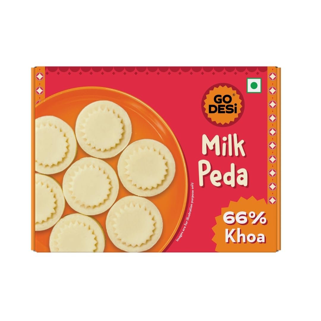 GO DESi Milk Peda - 150 grams | 66% Khoa | No Artificial Flavours | Sweets | Doodh, Malai Peda