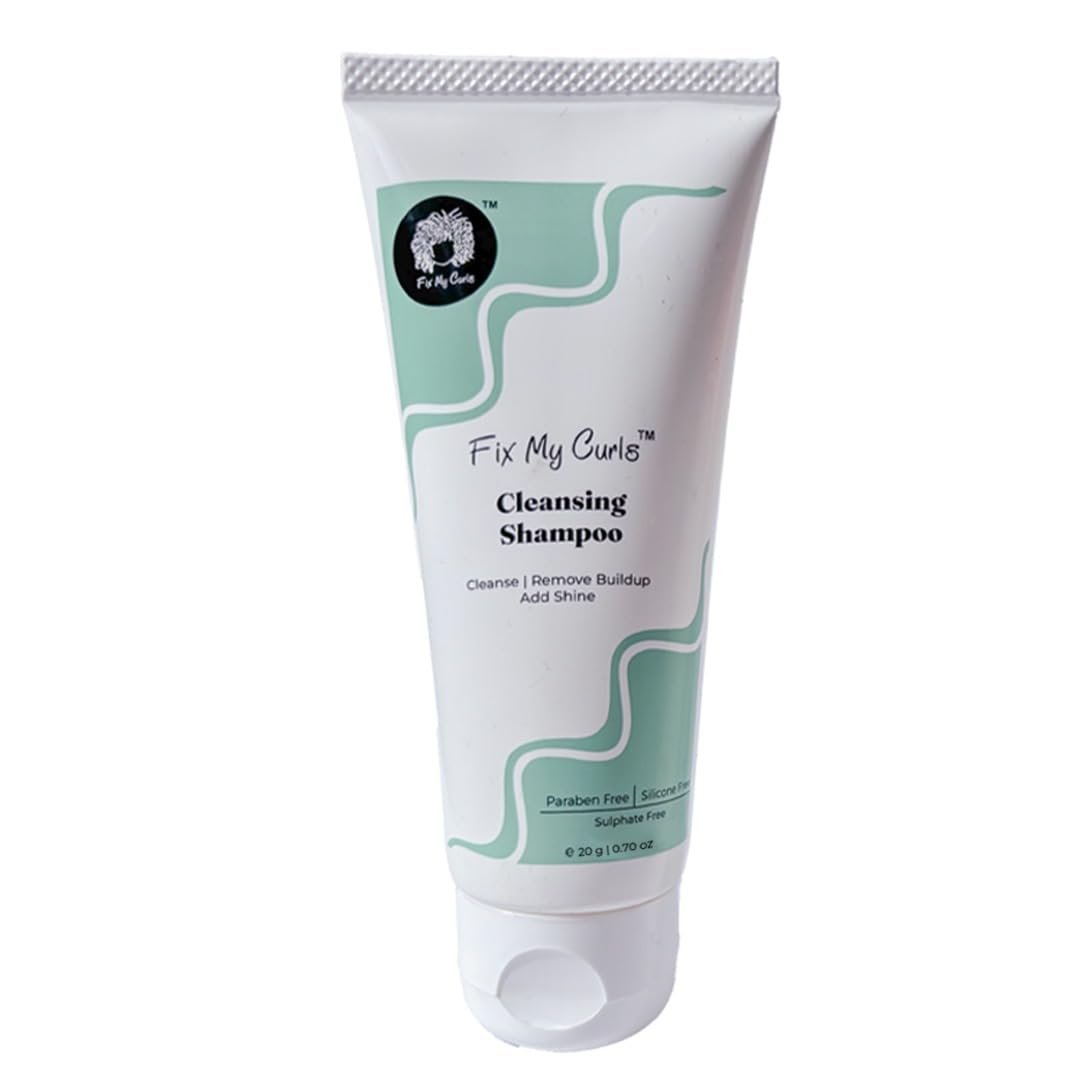 Fix My Curls Cleansing Shampoo for Curly Hair & Wavy Hair| Enriched with Apple Cider Vinegar, Tea Tree & Rosemary Oil| Anti-Frizz, Anti-Itch | pH Balanced, Paraben-Free, Silicone-Free & Su