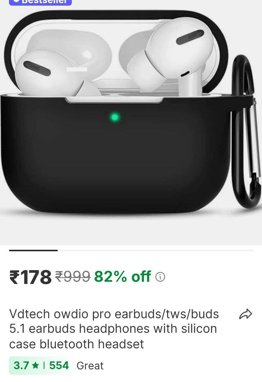 vdtech owdio pro earbuds tws buds 5 1 earbuds headphones with silicon case bluetooth headset