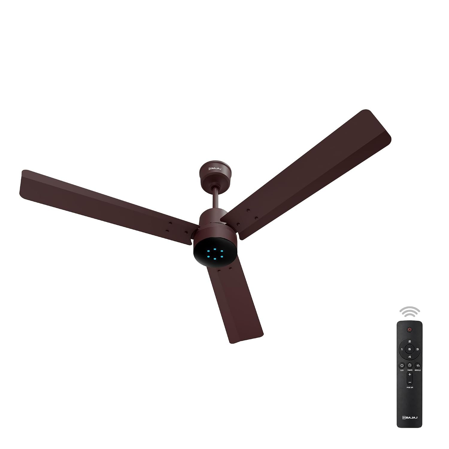 Bajaj Classico Sleek Neo 5S 1200MM BLDC Ceiling Fan with Remote|LED speed indicator|BEE 5 Star Rated Energy Efficient|Power Saving|Sleek Compact Design|High Air Delivery|2Yr Warranty|Red Walnut
