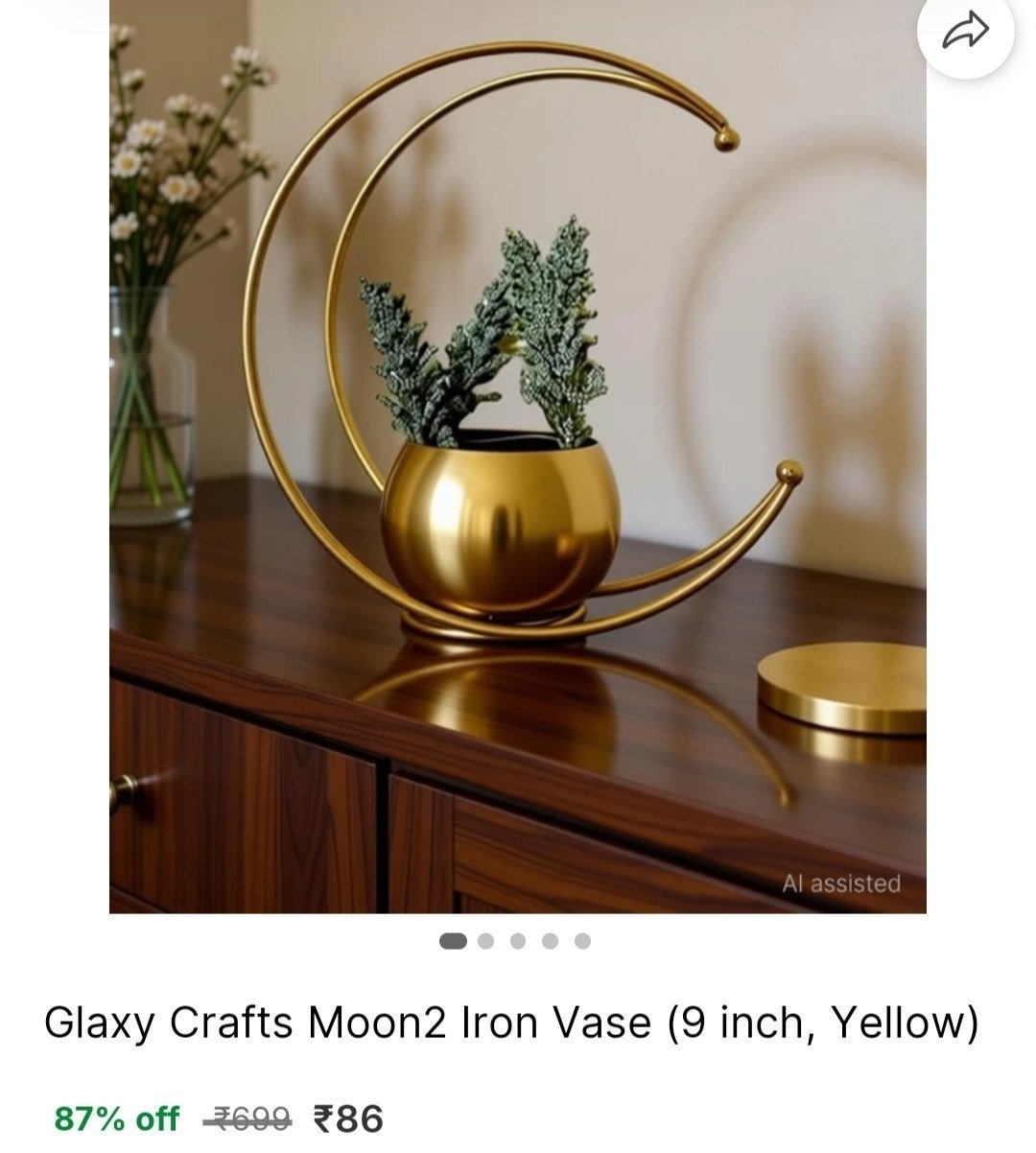 glaxy crafts moon2 iron vase