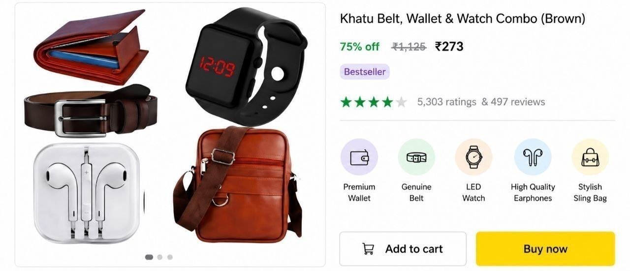 khatu belt wallet watch combo