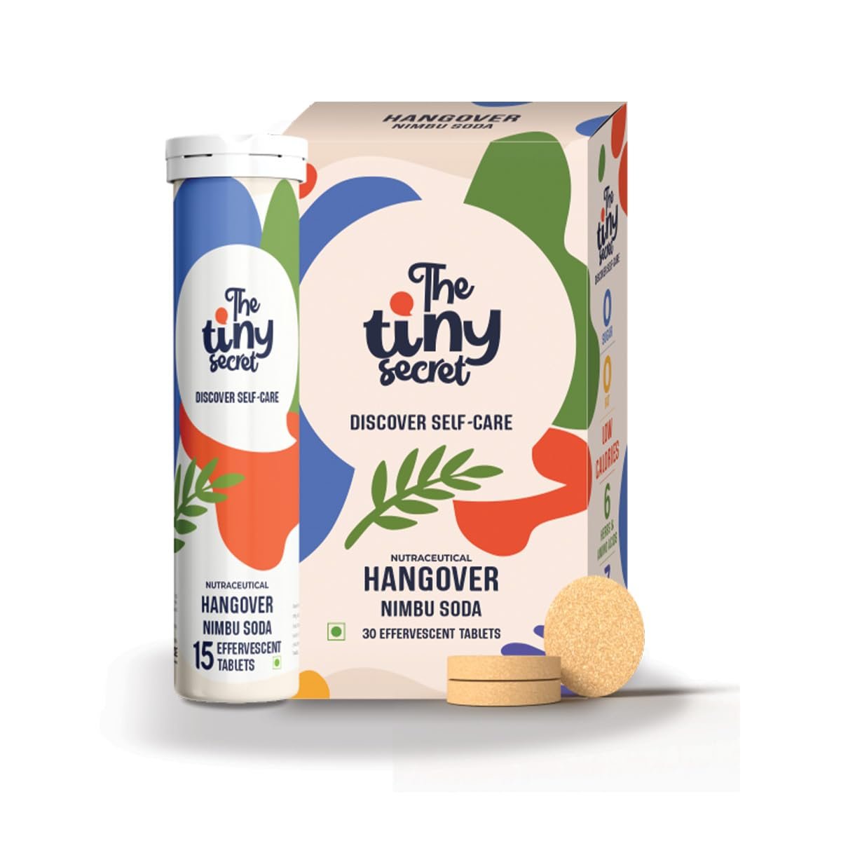 The Tiny Secret Hangover Nimbu Soda Flavoured Fizz | 30 Fizz Tablets | 100% Organic | Goodness of Liquorice & Amla | Zero Sugar, Low Fat & Low Calorie | 6 super foods and 6 Vitamins & Mine