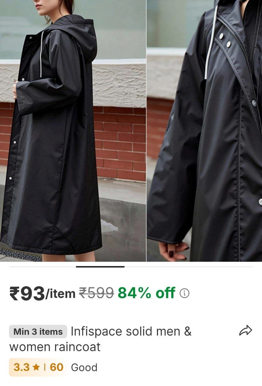 infispace solid men women raincoat