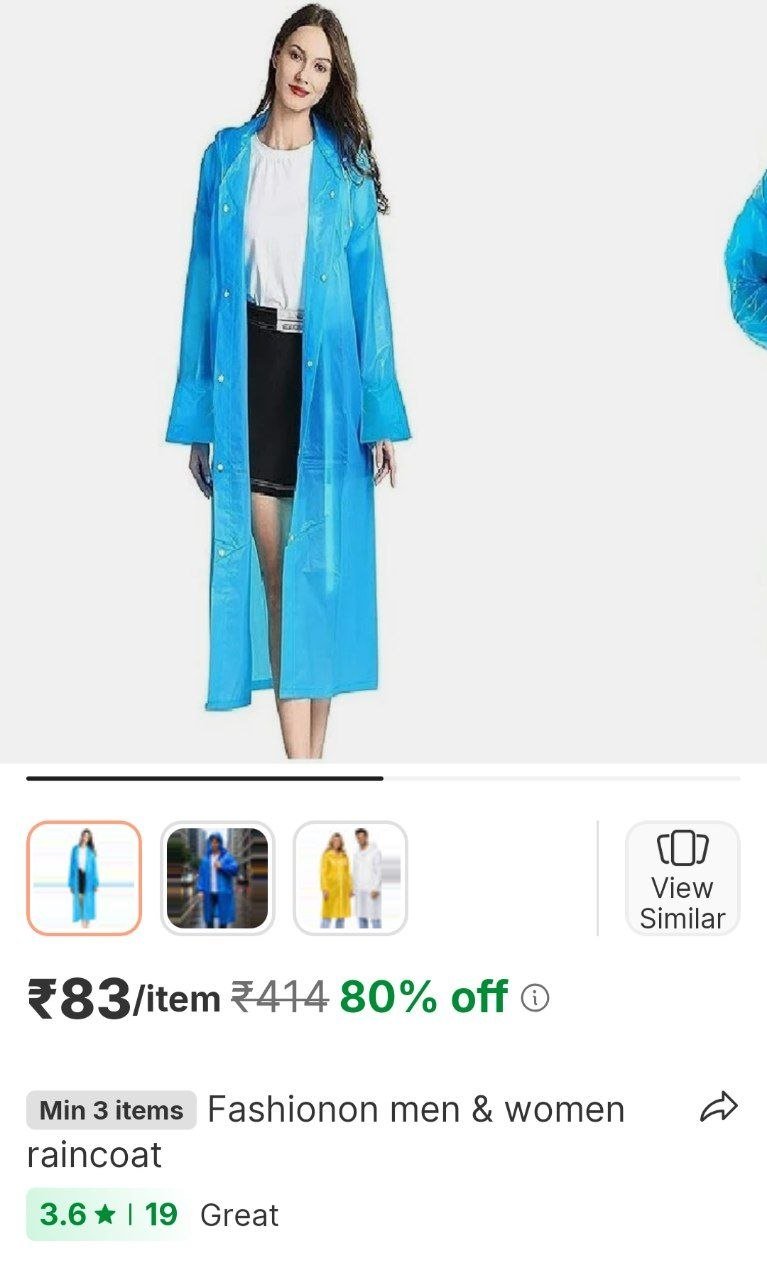fashionon men women raincoat