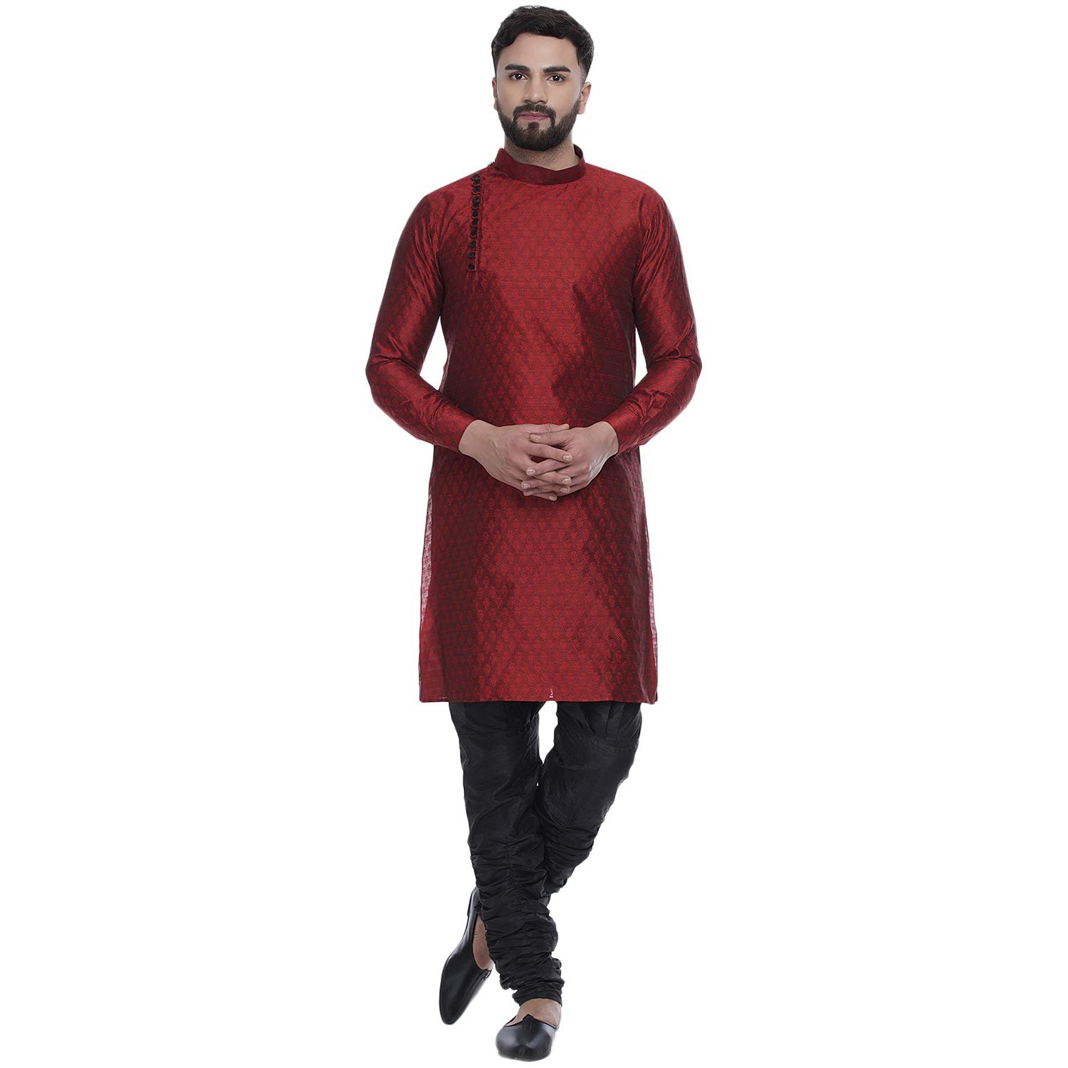 Veera Paridhaan Men's Ethnic Jacquard Printed Long Straight Kurta