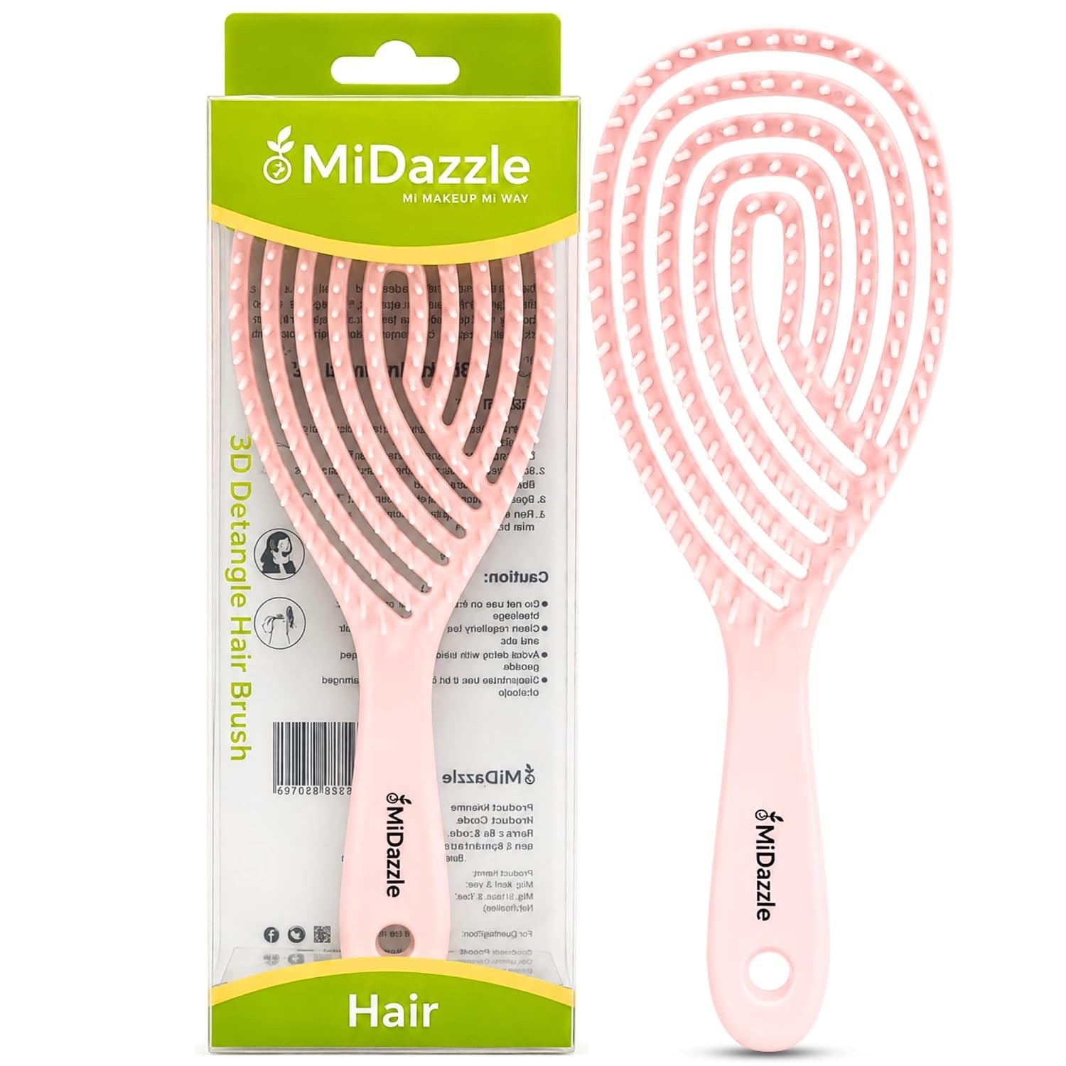 Midazzle Premium 3D Detangling Hair Brush for Women & Men- Anti Hair Fall Comb for Curly, Wavy & Straight Hair | Hair Straightening Brush, Wet & Dry Styling Brush | Scalp Massager, Frizz C