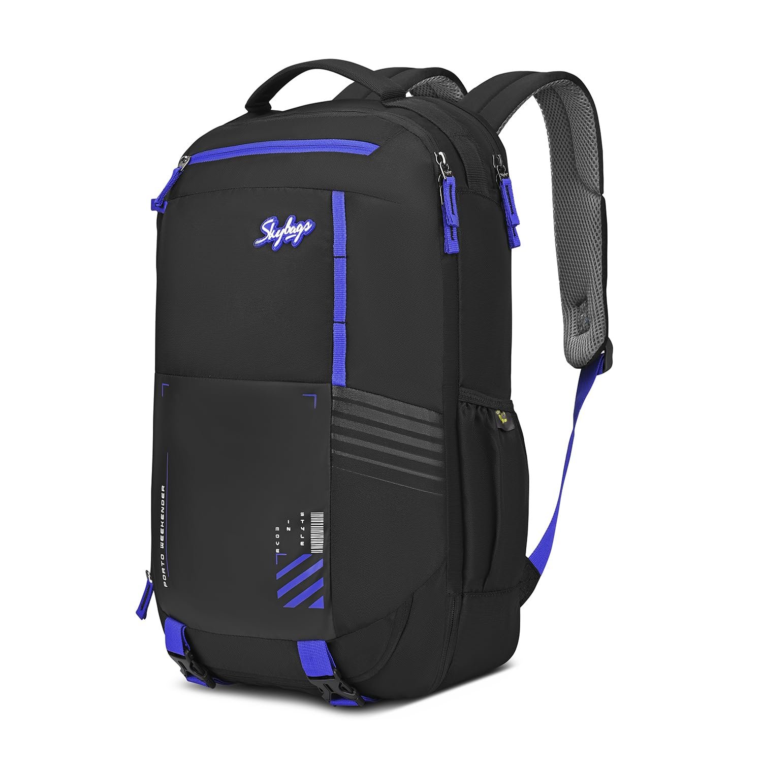 Skybags Porto Spacious 40L Weekender Backpack, 2 Compartments, Black-Blue