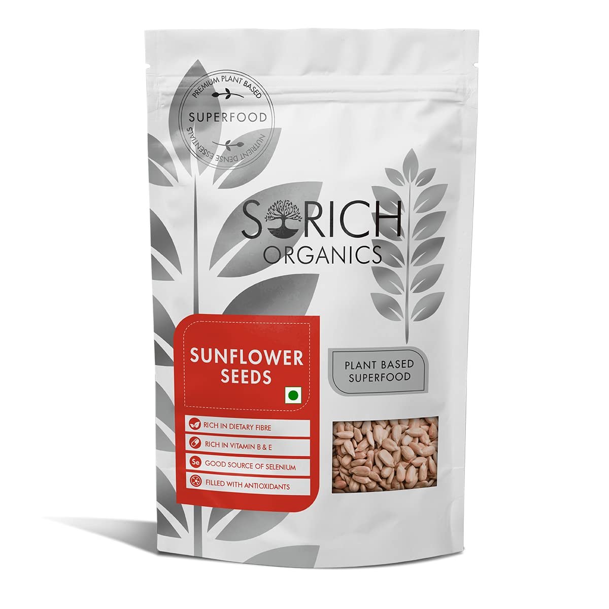 Sorich Organics Raw Sunflower for Eating | Unroasted Sunflower Seeds Kernel | High Protein, High Fiber, Vitamin E Rich Healthy Snack | 900 gm