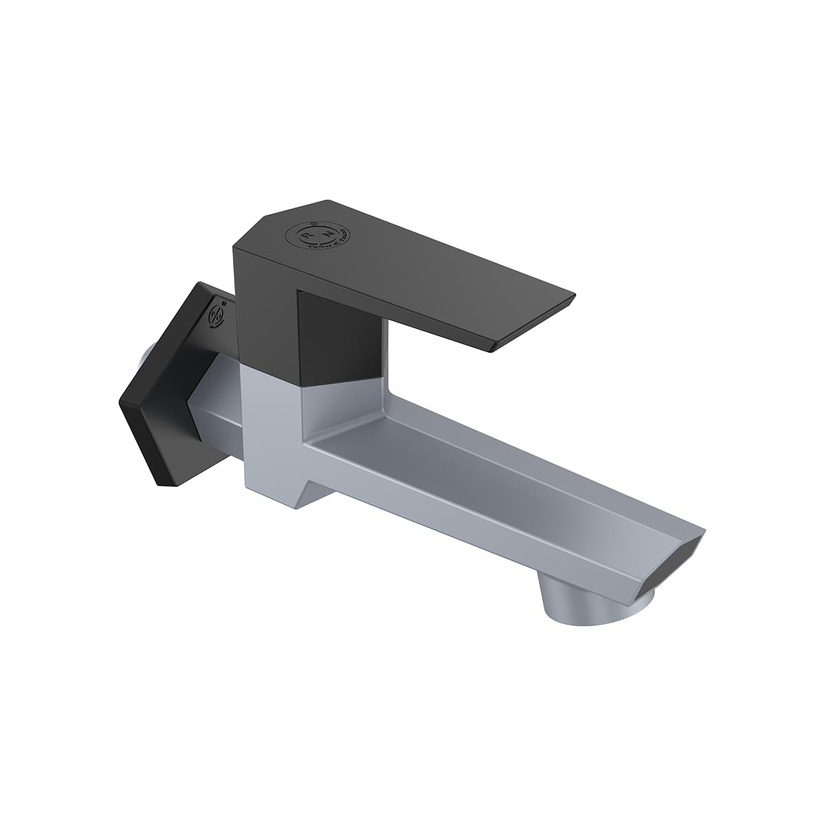 RN Bib Cock Long Body Foam Flow Water Tap for Bathroom & Kitchen with Flange Superior Plastic Taps (PTMT) RNG2009B33_Metallic Grey-Black Dual | 15mm(1/2") Cartridge