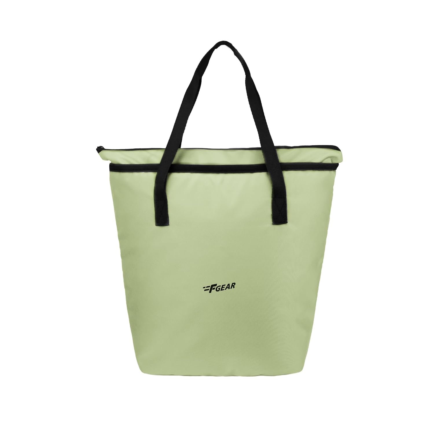 F Gear Flex Quite Green Tote Bag for Women|Handbag with 1 Spacious Compartment & Inside 2 Pockets|Zip Closure, Premium Finish|Lightweight & Durable|Shopping, Stylish Office, Travel, College To