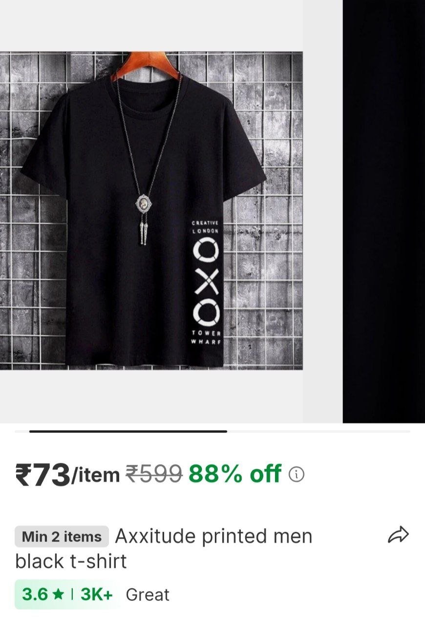 axxitude printed men black t shirt