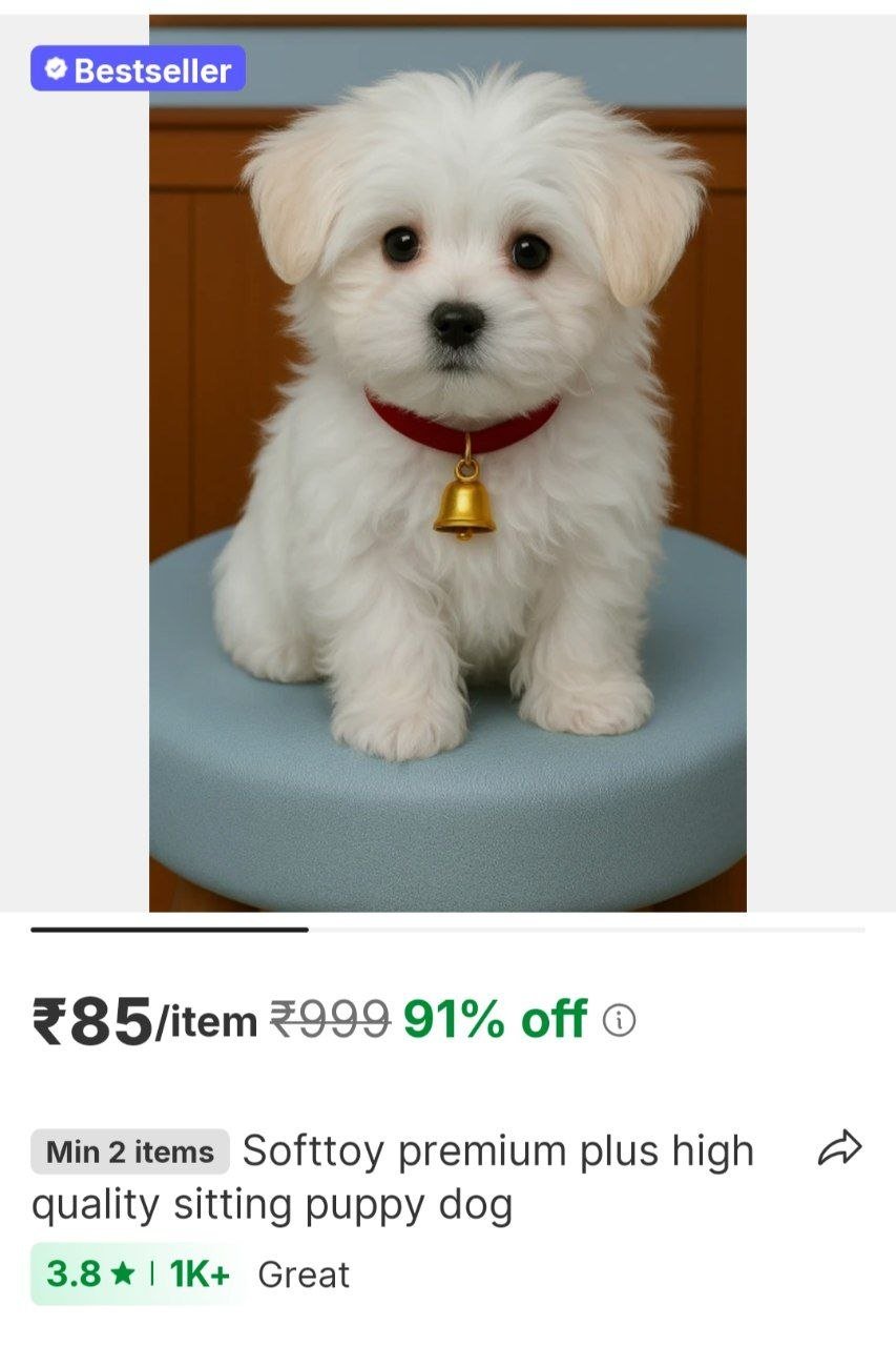 softtoy premium plus high quality sitting puppy dog