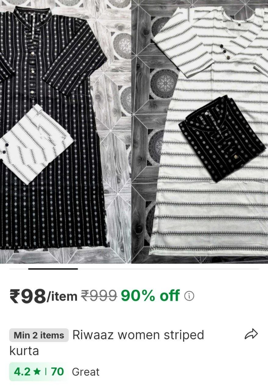 riwaaz women striped kurta