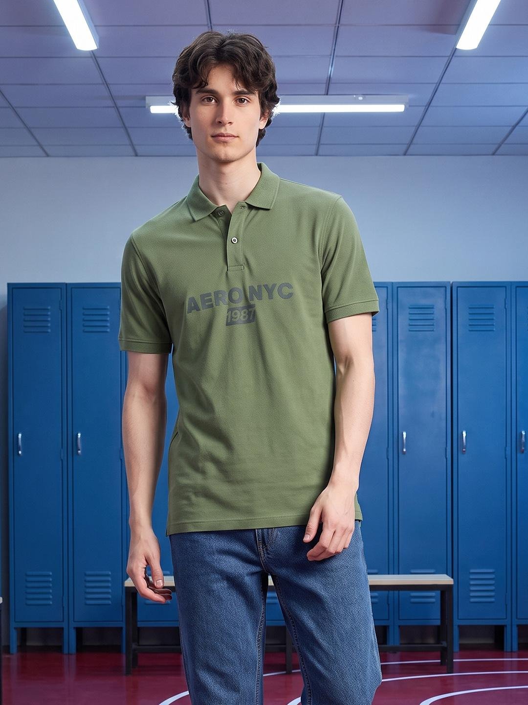 Buy Aeropostale Brand Logo Printed Polo Collar T Shirt -  - Apparel for Men