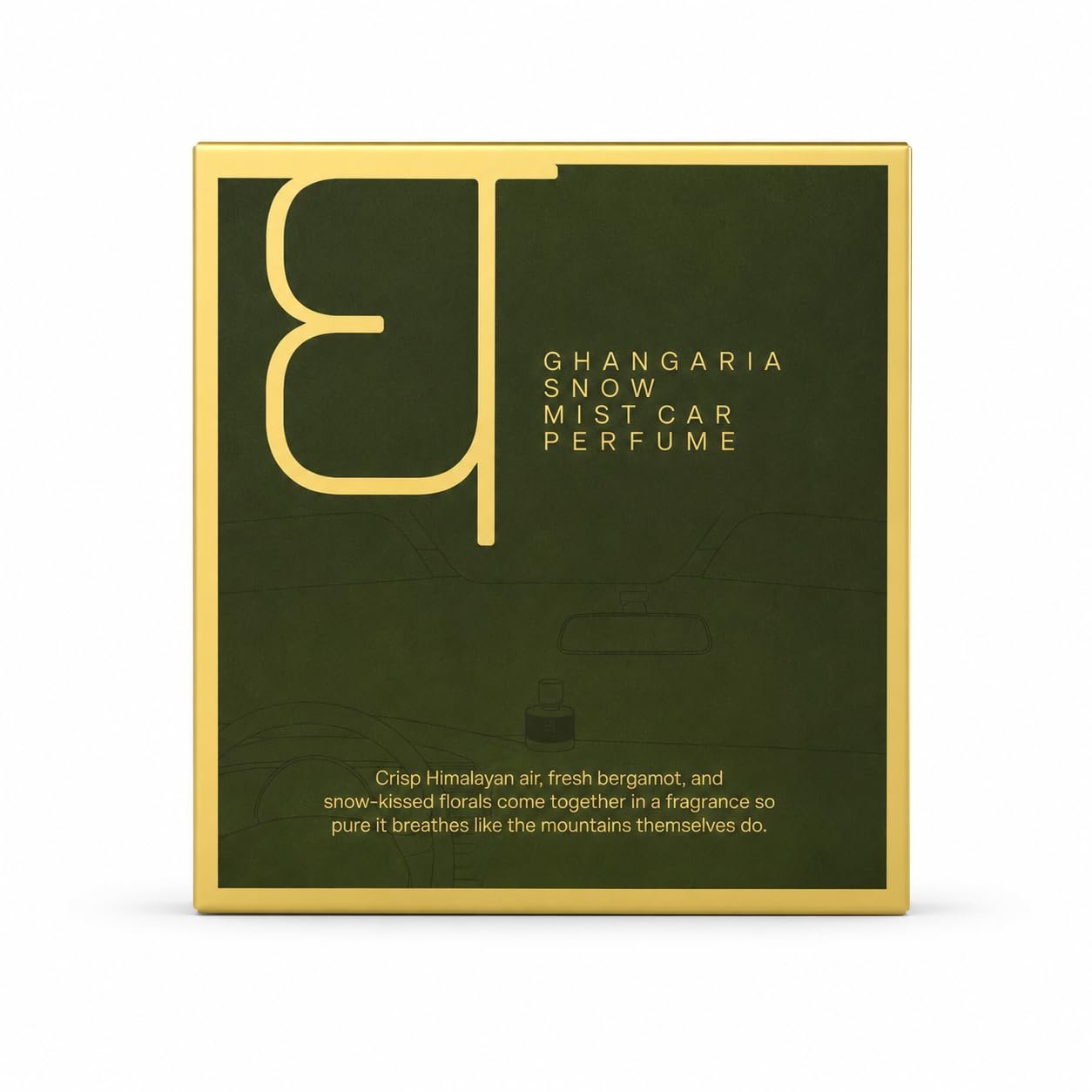 Ghangaria Snow Mist Car Perfume 40ml | Press to Diffuse Luxury Fragrance Bottle | Fresh Citrus Floral Aquatic Scent for Car Dashboard & Console | Up to 400 Presses / 133 Days