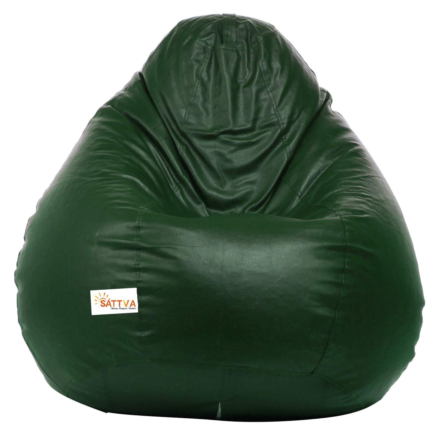 Sattva Classic Leatherette Bean Bag Cover (Without Beans) XXL Size - Dark Green