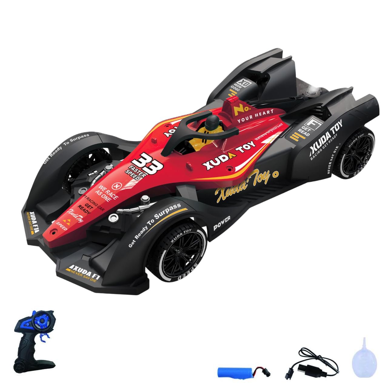 Jack Royal High Speed RC Car Remote Control F1 Car with Smoke | Kids 5+ Years | Scale 1:16 Toys for Boys - Rechargeable