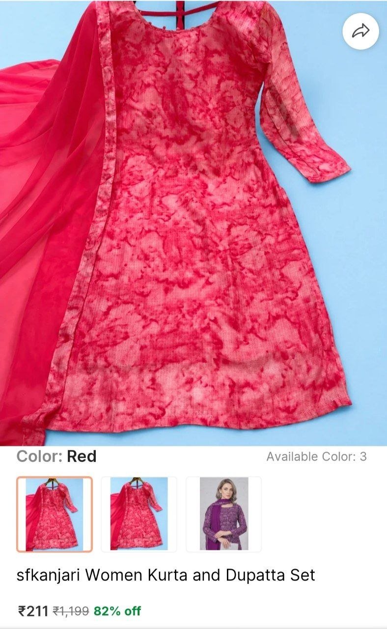 sfkanjari women kurta dupatta set