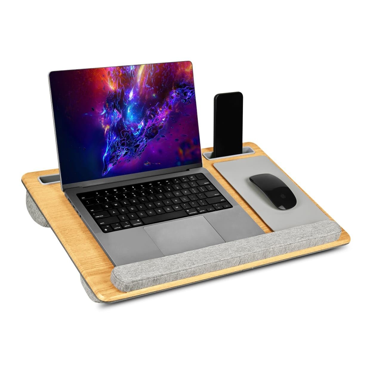 Big Lap Desk Pillow | Wooden Laptop Stand | Portable Lap Desk for Home, Office, and Travel Comfortable workspace for Maximum Productivity (Big)