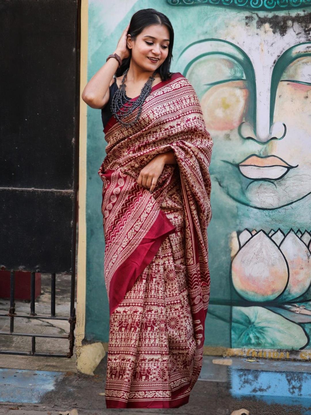 Buy KALINI Geometric Printed Saree -  - Apparel for Women