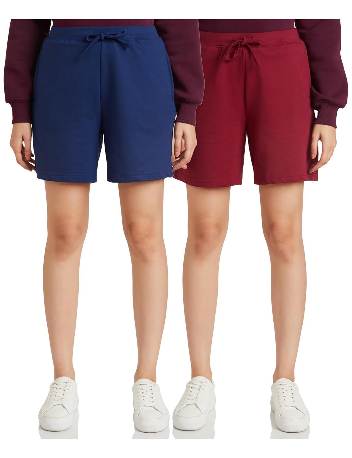 Amazon Brand - Symbol Women Cotton Blend Regular Fit Lounge Shorts (Available in Plus Sizes)
