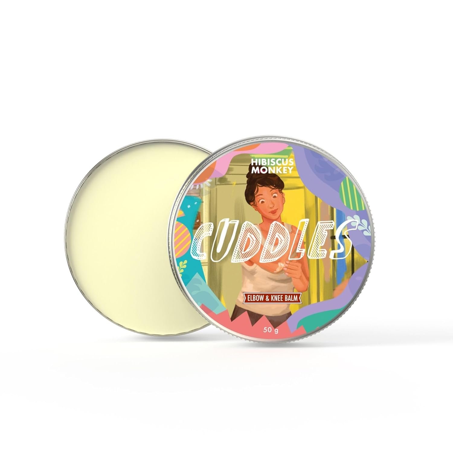 Hibiscus Monkey Cuddles, Elbow & Knee Balm | Reduces Discoloration, Deeply Moisturizes Dry and Rough Skin | Shea butter, Coconut Milk Oil, Vitamin E | Natural, Chemical Free | 50g