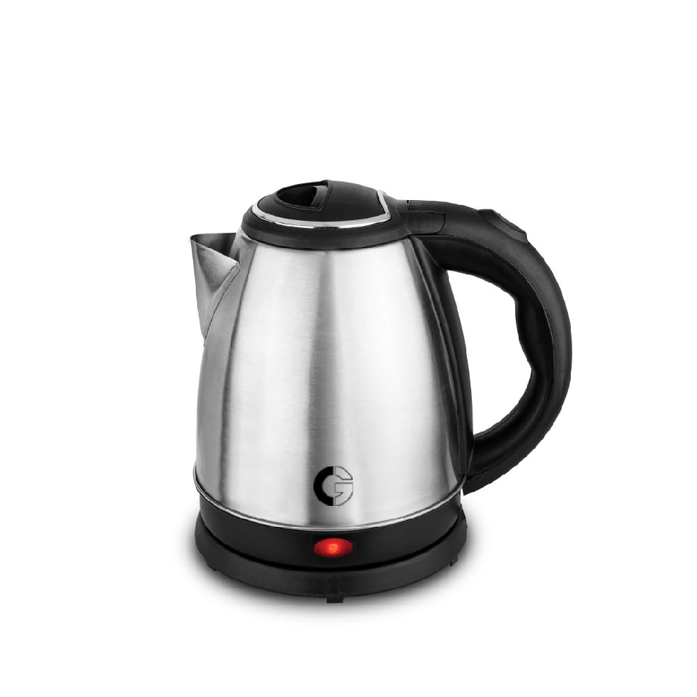 CG - EKSS15 SS 1.5 Ltr Electric Kettle 1350W with Dry Boil Protection, Auto Cut Off, Cool Touch Ergonomic Handle, Double Wall Insulation 2 Yr Replacement Manufacturer Warranty - Black