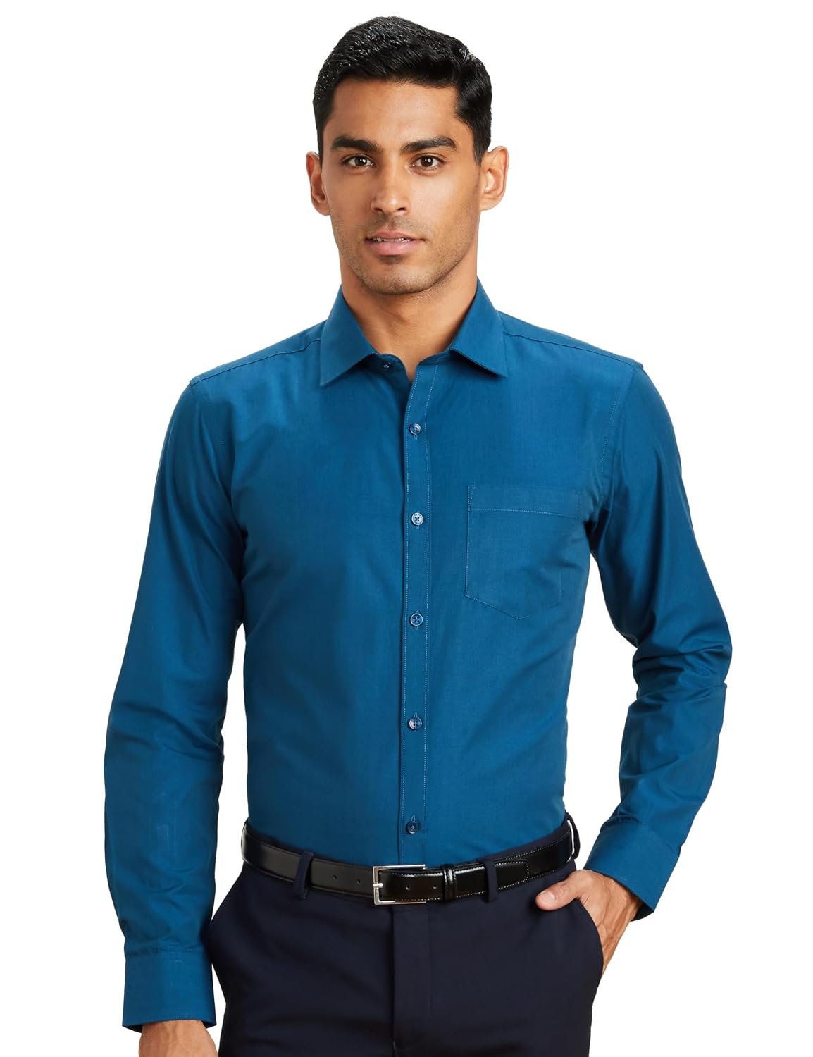 Amazon Brand - Symbol Men's Cotton Formal Shirt | Plain | Full Sleeve - Regular Fit (Available in Plus Sizes)