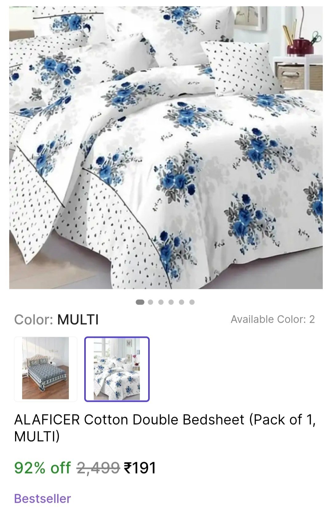 alaficer cotton double bedsheet