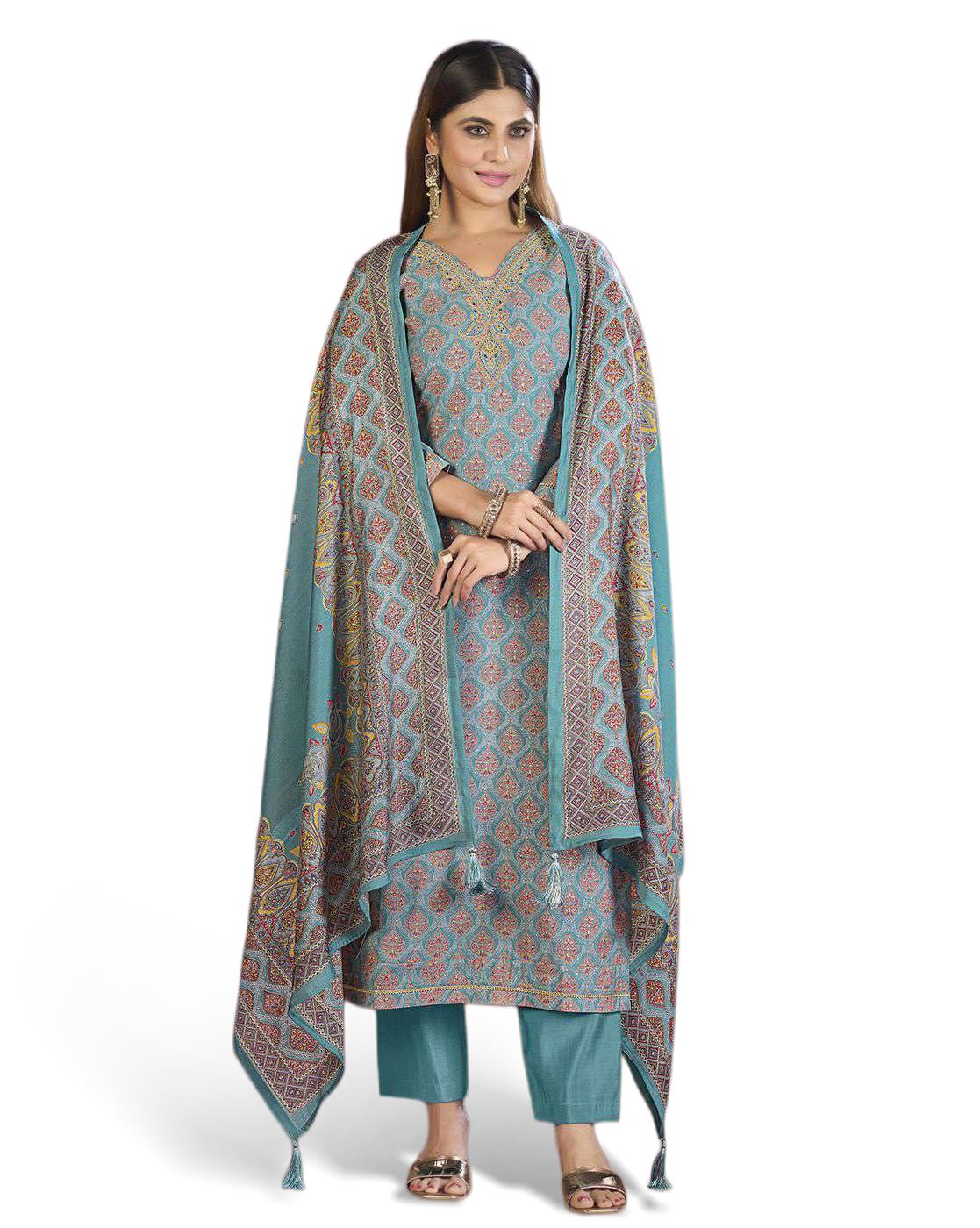 Amazon Brand - Myx Women's Unstitched Salwar Suit Dress Material With Dupatta