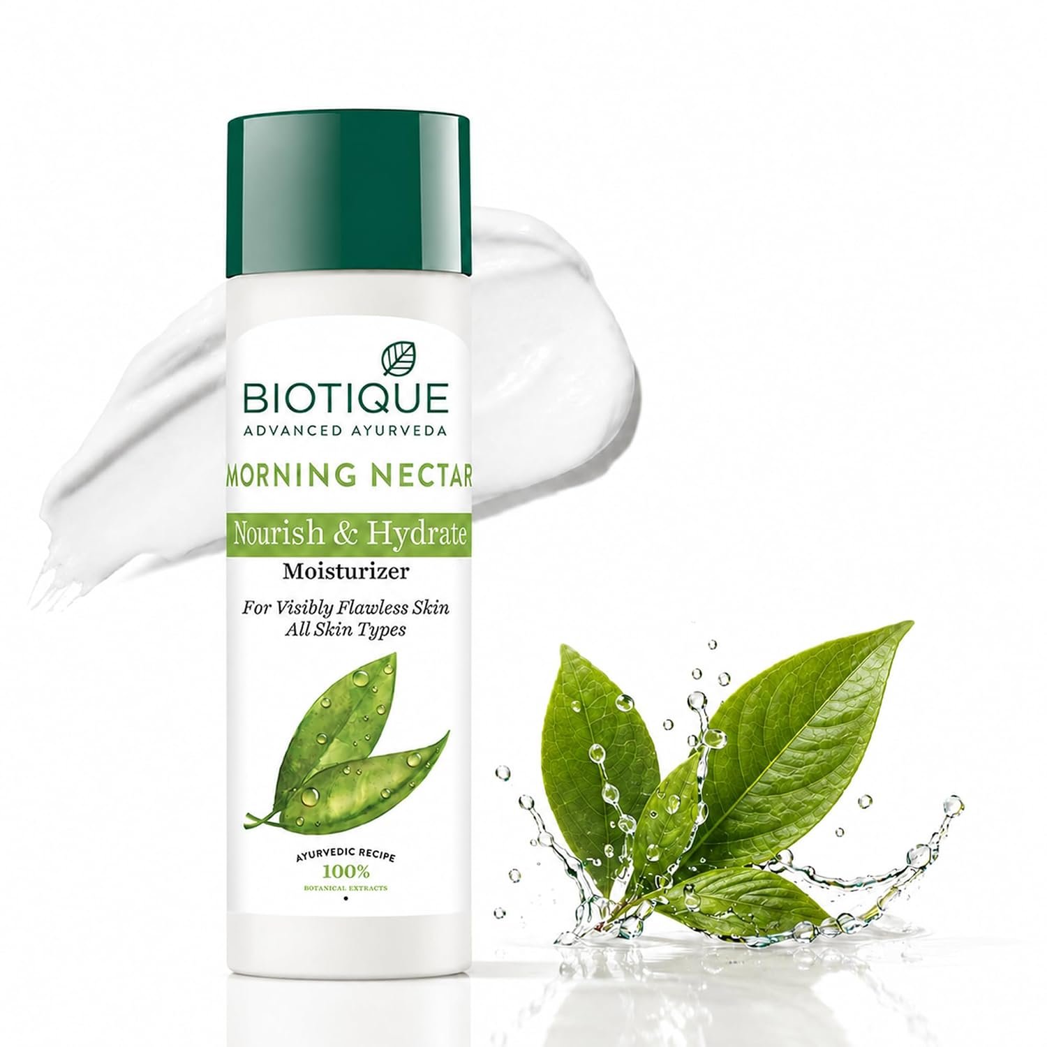 Biotique Morning Nectar Flawless Skin Moisturizer l Prevents Dark spots, Blackheads and Blemishes l Visibly Flawless Skin l Nourishes and Hydrates Skin l All Skin Types l 120ml