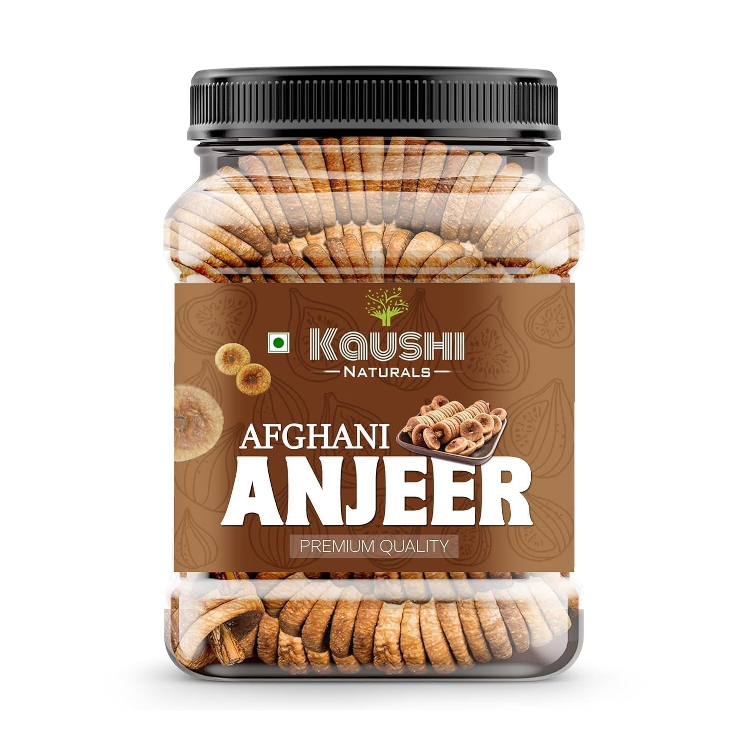 Kaushii Naturals Afghani Anjeer 500gm (Dried Figs) | Premium Quality Soft & Sweet Anjeer | Rich in Fiber & Calcium | Healthy Dry Fruits Snack | 100% Natural & Fresh (500gm)