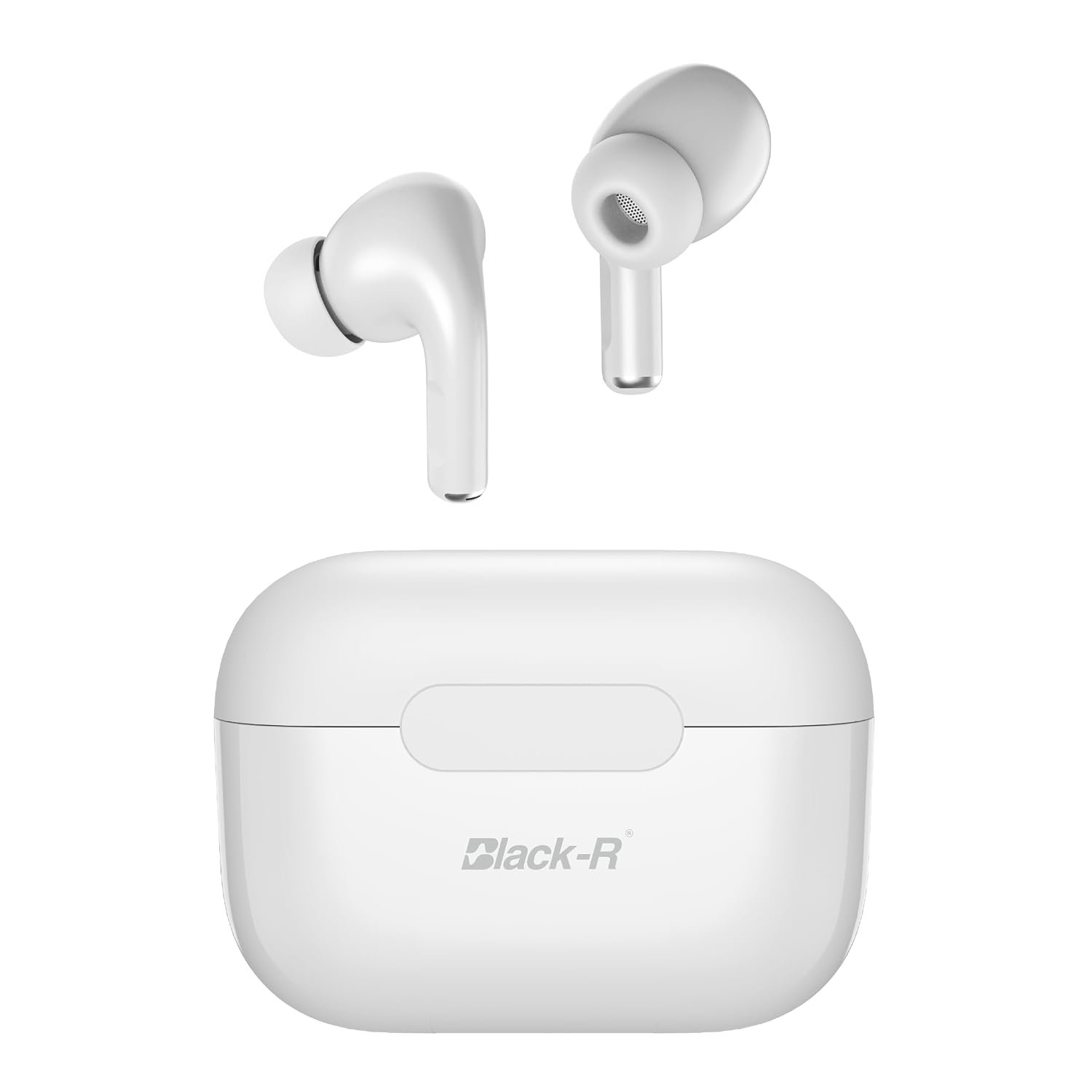 Black-R Wireless in Ear Earbuds with 130H Playtime, V5.4 Version, 45ms Low Latency Gaming with ENC, 13mm Bass Drivers Ear Buds TWS, Quick Charge, R-001 (White)