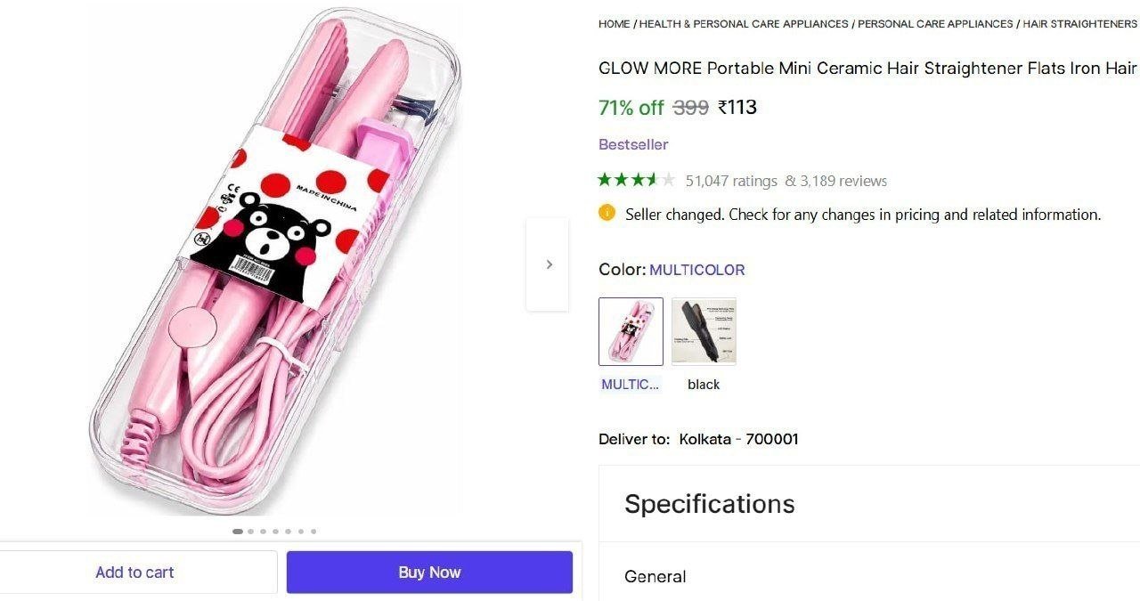 glow more portable mini ceramic hair straightener flats iron
