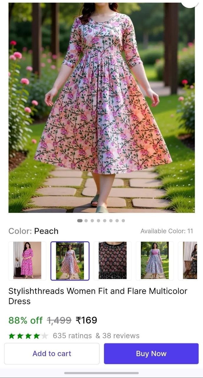stylishthreads women fit flare multicolor dress