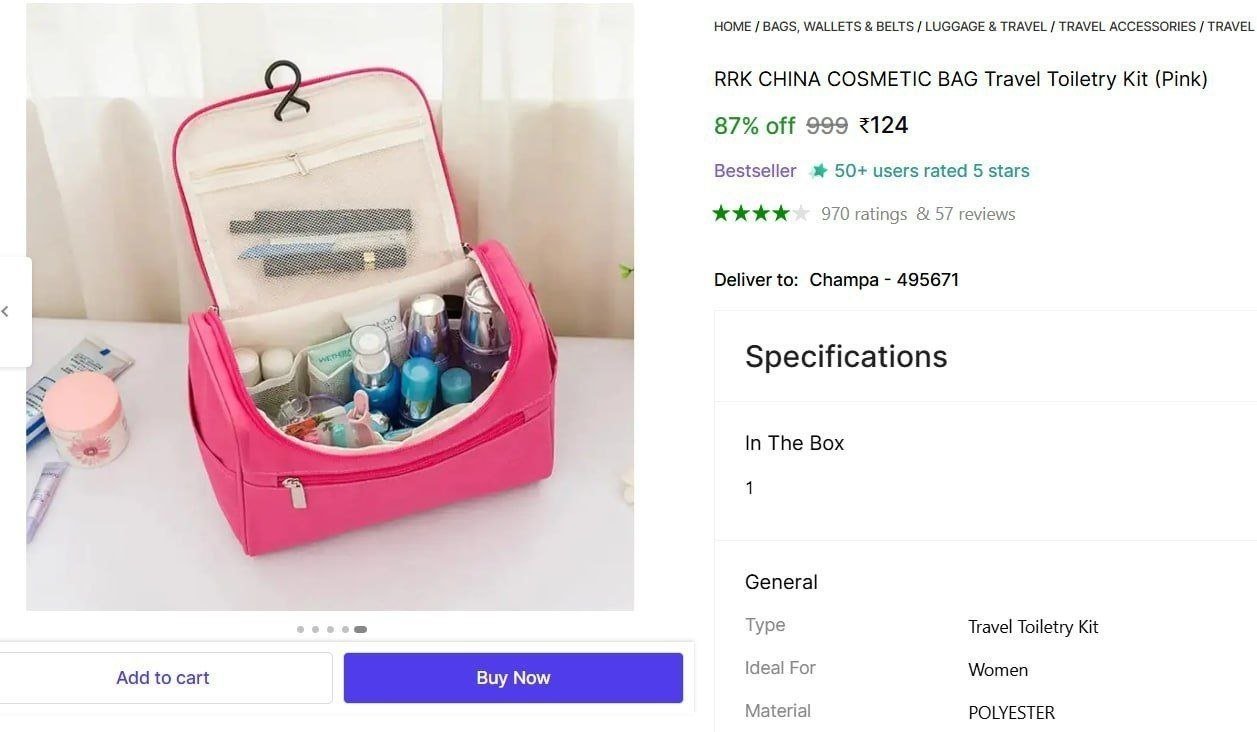 rrk china cosmetic bag travel toiletry kit