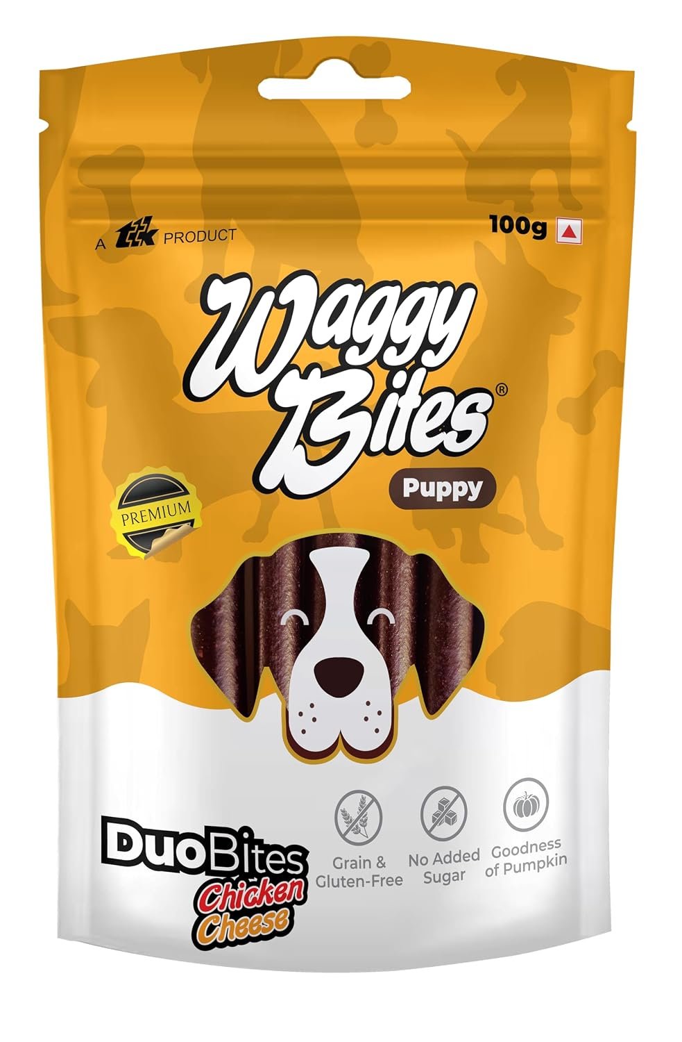 DuoBites Chicken & Cheese Soft Treats for Dogs & Puppies | Grain & Gluten-Free | Inulin for Healthy Digestion | DHA Enriched for Brain Development | 100 g | Pack of 1