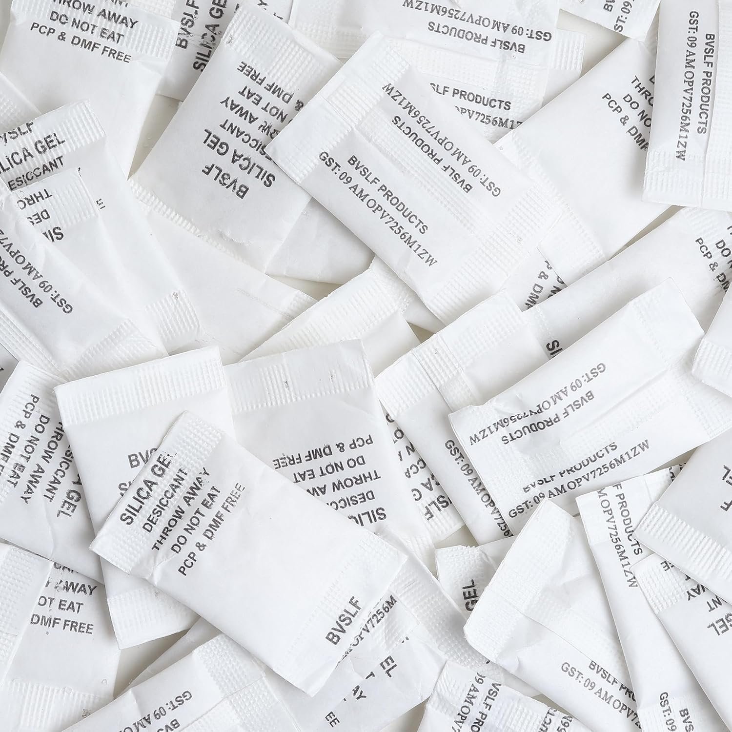 bvslf Silica Gel 5 Gram Pouch of 50 Packets (5gm / 50 packets) | Silica Gel Pouches for Room Kitchen Wardrobe Cupboard car Bedroom Camera Lenses Shoes