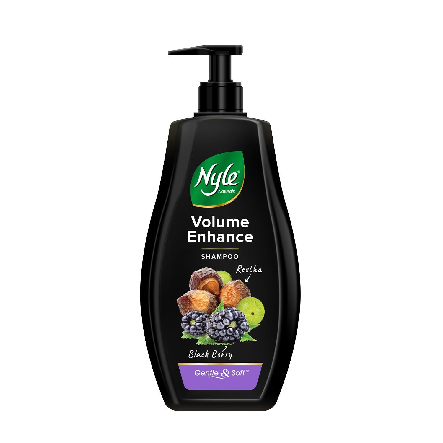Nyle Naturals Volume Enhance Anti Hairfall Shampoo, With Reetha And Blackberry, Gentle and soft shampoo, PH balanced and Paraben free, 800ml