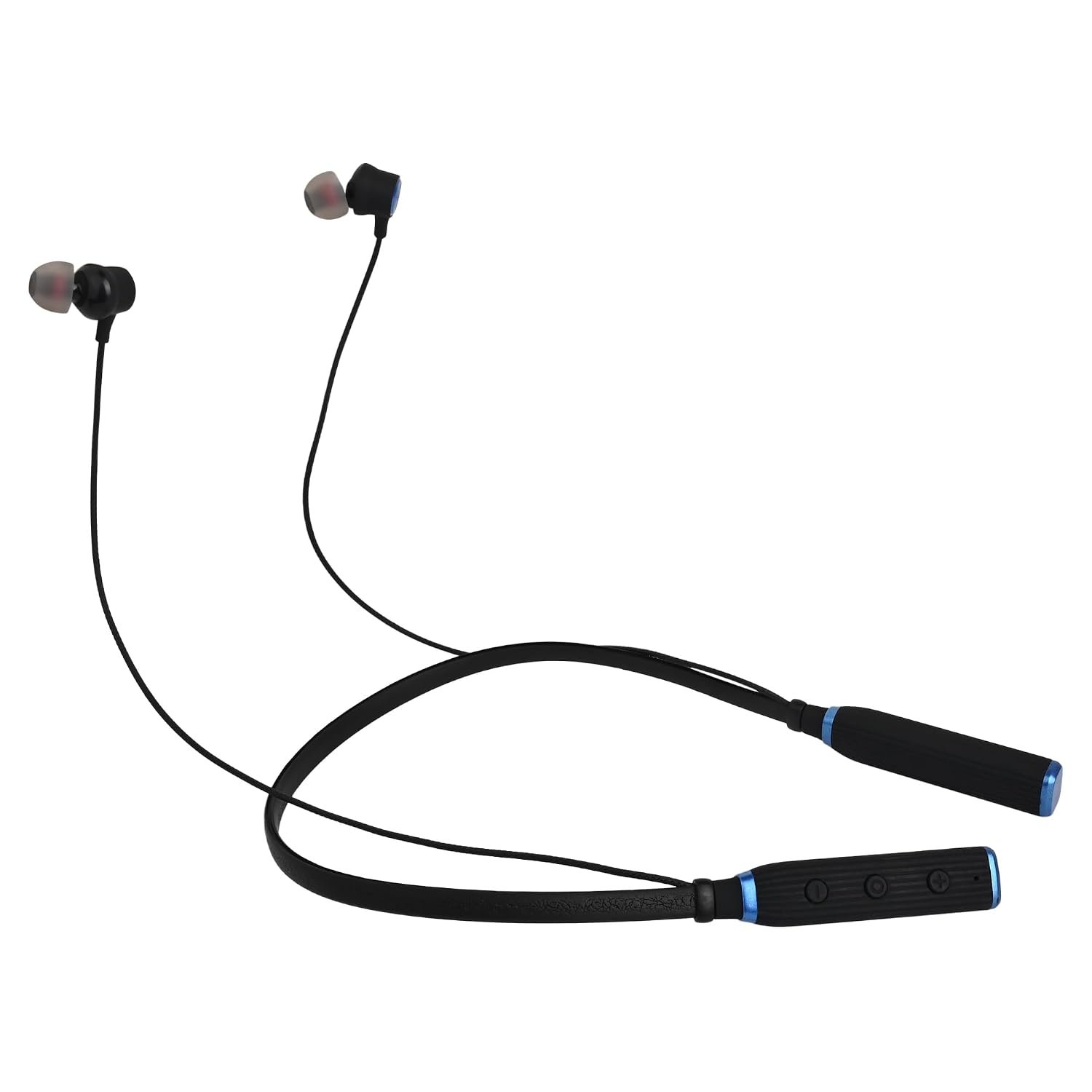 Bouncefit Sonic 225 Bluetooth Wireless Neckband, 60H Continuous Playback Battery, Deep Bass, Stereo Sound, HD Calls, Type C Fast Charging, Rich Audio, Earbuds with Mic Earphones (Blue)