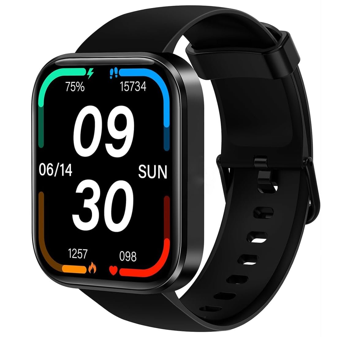 Bouncefit D20 Y68 Fitness Band Smart Watch for Men, Women, Boys, Girls, Kids – Single Touch Interface, Water Resistant, Workout Modes, Quick Charge Sports Smartwatch – Jet Black (FF)