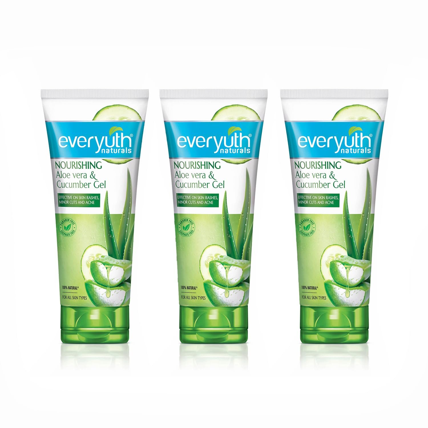 Everyuth Naturals Nourishing Aloe Vera & Cucumber Gel| Protects from Acne, Cuts & Rashes|Refreshing & Soothing Care|Paraben free|For Oily, Dry, Normal, Combination & Sensitive Skin - 1