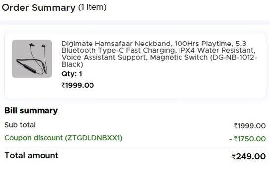 Digimate Hamsafaar Neckband, 100Hrs Playtime, 5.3 Bluetooth Type-C Fas