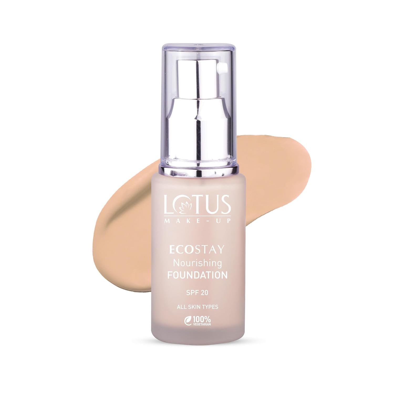 Lotus Make-Up Ecostay Nourishing Foundation SPF 20 | Hydrating, Oil-Free Liquid Foundation with Buildable Coverage | Jojoba Oil & Vitamin E | Natural Luminous Finish | All Skin Types | Bright Ange
