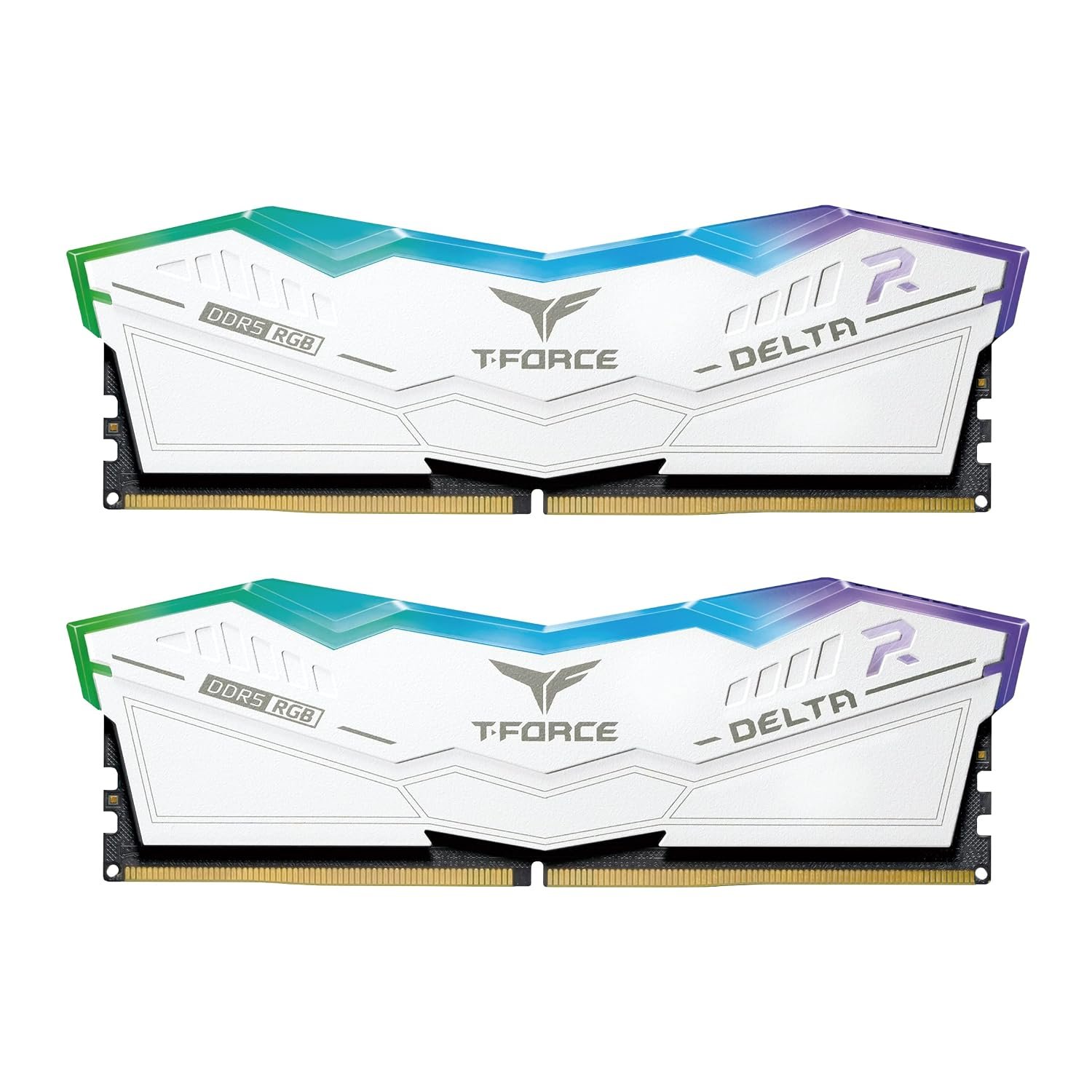 TeamGroup T-Force Delta RGB 2x16GB 7200MHz (7200MT/s) CL34 White 32GB DDR5 RAM Kit, Desktop Gaming Memory, Metal Heatsink, ARGB Sync, ECC, XMP 3.0/EXPO, For Intel/AMD CPU, High Performance Low Latency