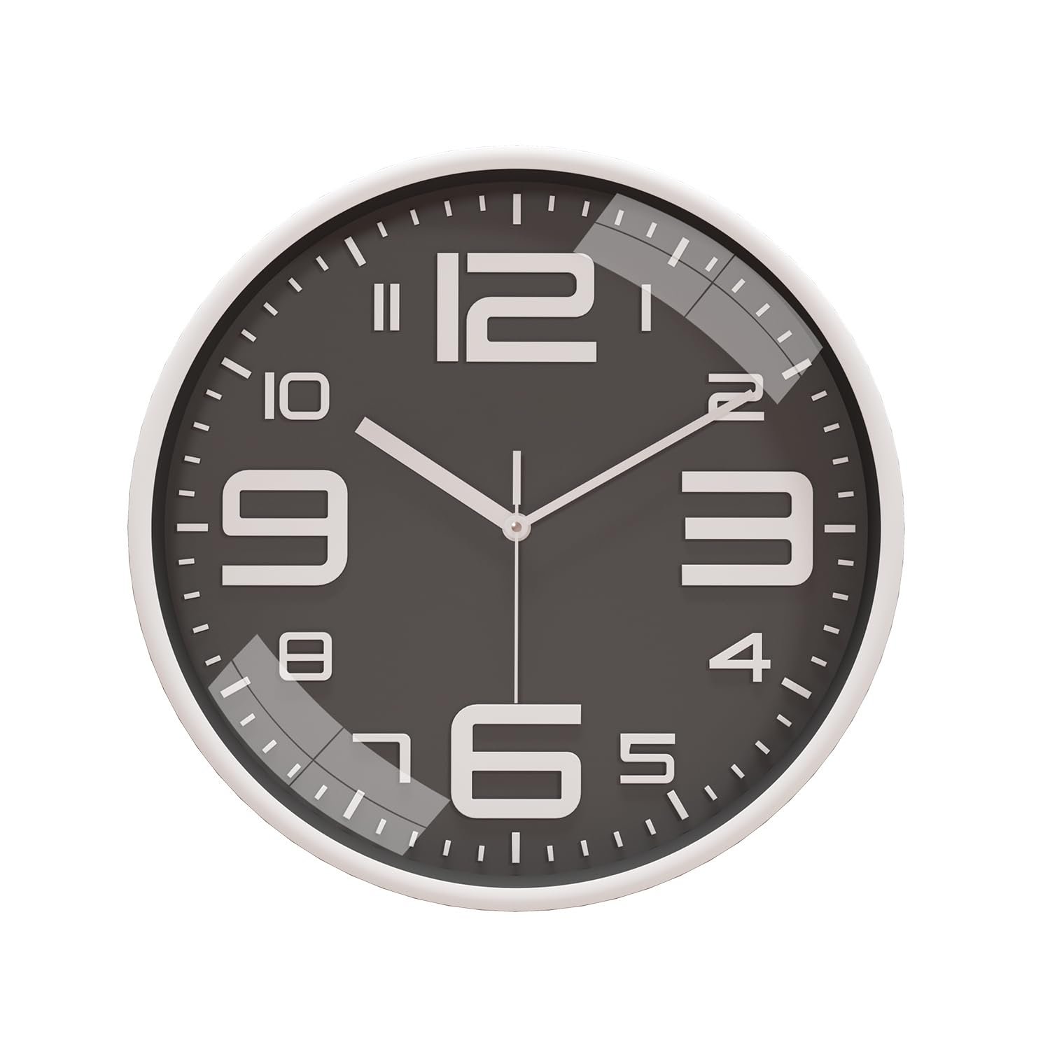 Amazon Brand - Solimo Plastic Analog Wall Clock, Quartz Movement, Silent Sweep, Bold Numeric Time Indicator, Decorative (30 Cm X 30 Cm, Coffee Brown)