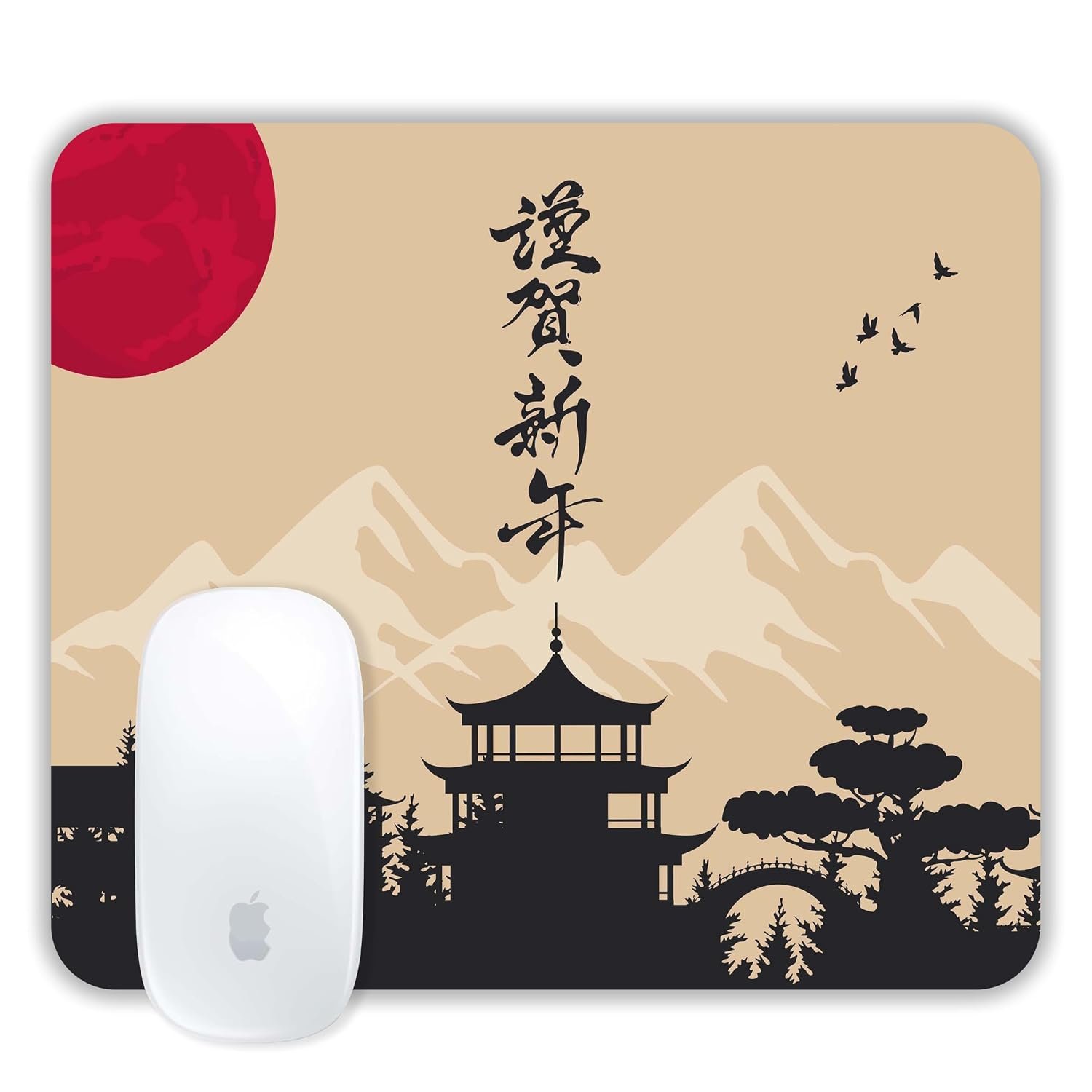 TURTLEWINGS | Mousepad | Japanese Theme Aesthetic Mouse Pad – 22x18 cm, 3mm Thick | Abstract Design Non-Slip Rubber Base | Office, Study & Gaming Use | Premium Smooth Surface 02 (Design 02)